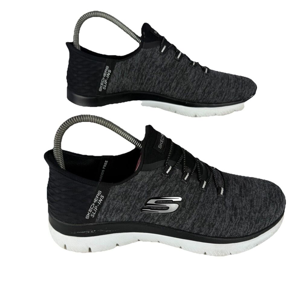 Sketchers Slip-Ins Women’s Hands Free Summits High Range Grey Sz 8 Heel Pillow